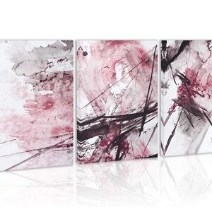 Modern Canvas Art with Pink and Black